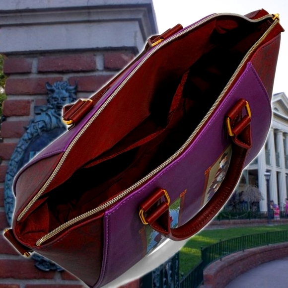NWT Loungefly  Haunted Mansion Stretching Portraits Satchel Bag,CHARM& WALLET! - Picture 5 of 13